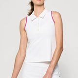 Women's Lija Pique Slice Polo - WH/MUL