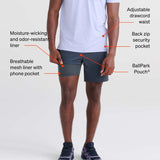 Men´s SAXX Multi-Sport 2N1 Short Striation Slub - BK